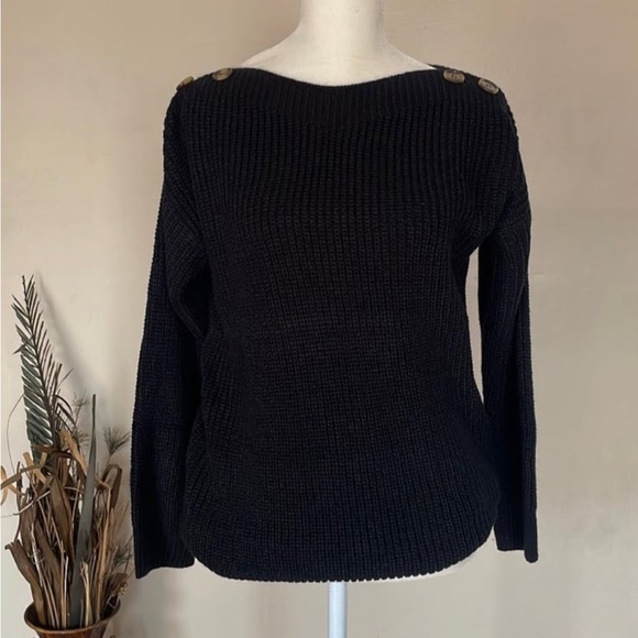 WOMENS BLACK KNITTED SWEATER - Picture 3 of 3